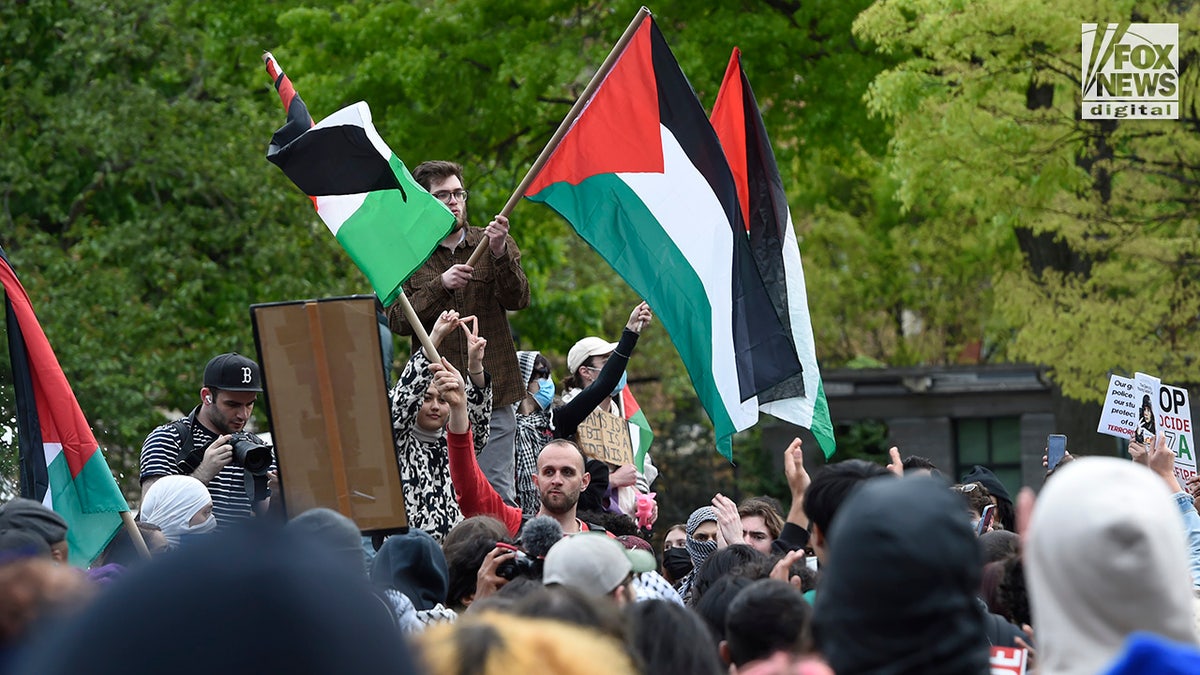 Prosvjednici anti-izraelskih okupljaju se u blizini parka Washington Square u New Yorku