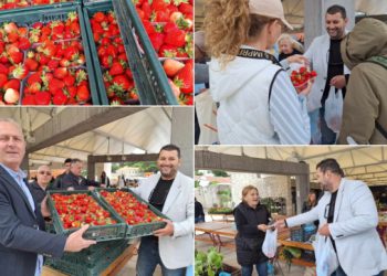 Riki Milun dijelio jagode na placi: “Stižu nam riječi podrške, vjerujem kako ćemo polučiti odličan rezultat na izborima” (FOTO)