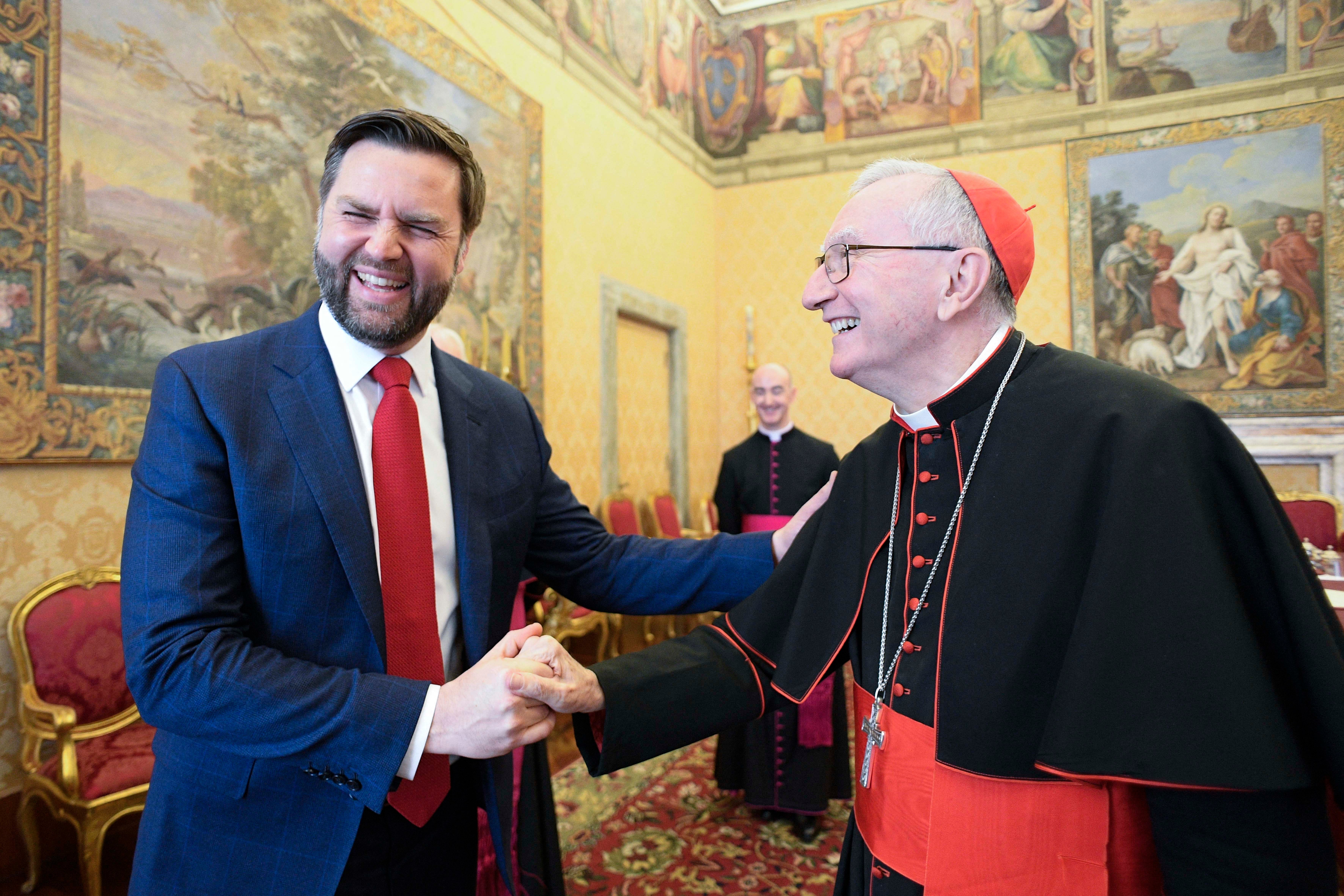Parolin pozdravlja američkog potpredsjednika JD Vancea u Vatikanu