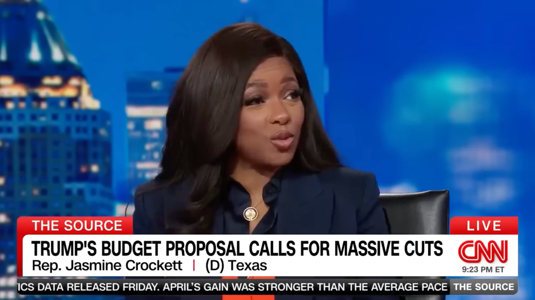 Teksaška izaslanica Jasmine Crockett tijekom intervjua s CNN -om rekla je u petak navečer da su masovna smanjenja postavljena u nedavnom prijedlogu proračuna predsjednika bila 