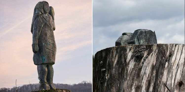 Status Melania Trump bio je otpušten na gležnjevima i ukraden iz slovenijskog rodnog grada