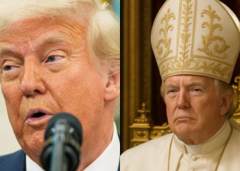 Trump prenosi novac na sliku njega kao papu i lažno tvrdi da su ga svi katolici voljeli