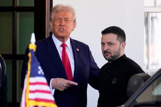 President Donald Trump welcomes Ukraine president Volodymyr Zelenskyy at the White House in Washington