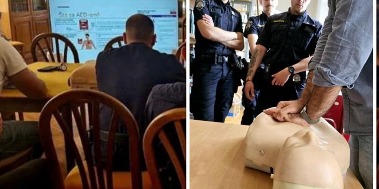 U suradnji s liječnicima, na Hvaru provedena edukacija policajaca za korištenje defibrilatorskog AED uređaja