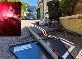 UHIĆENO 19 DIVLJAKA Horda iz Rijeke kraj hotela s igračima Slaven Belupa navalila na autobus, počupali prometne znakove, koristili rakete