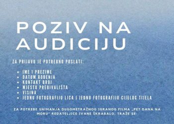 Zadarski – Audicija statista – prijavite se za statiranje na Dugom otoku za film „5 dana na moru“