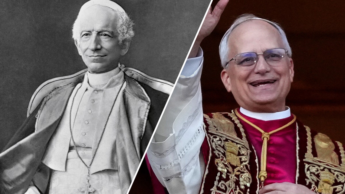 Papa leo xiii, lijevo; Papa leo xiv, tačno