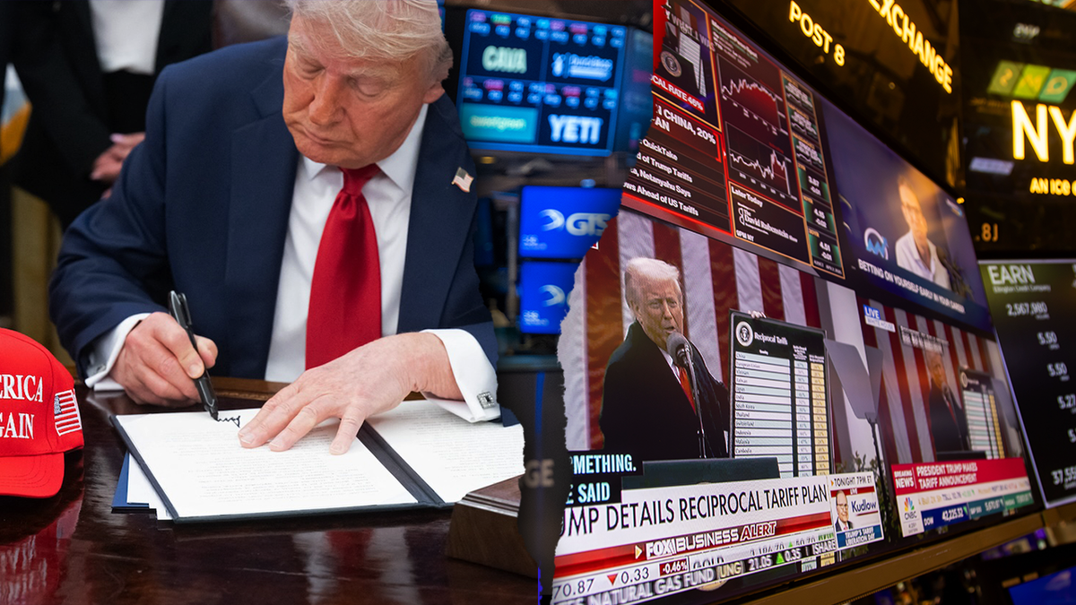 Trump potpisujući izvršnu naredbu; NYSE Trading Display