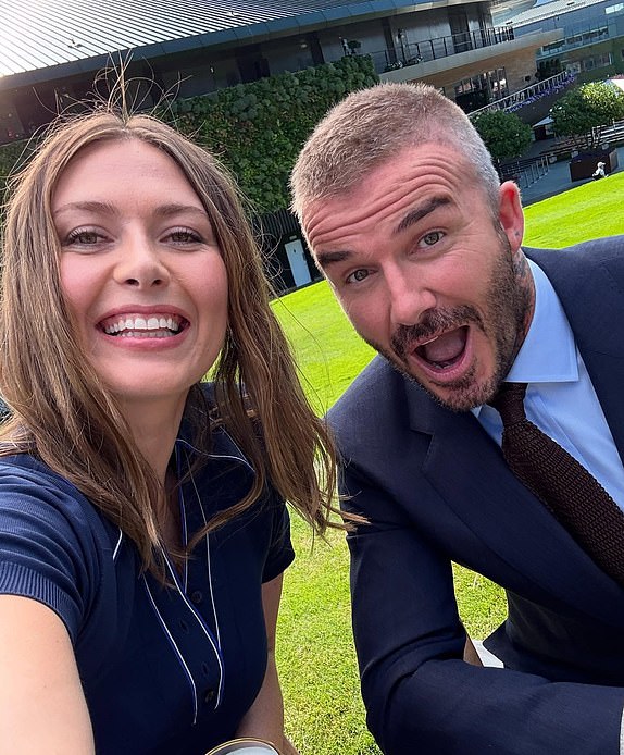 David Beckham zajedno s Marijom Sharapovom na Wimbledonu