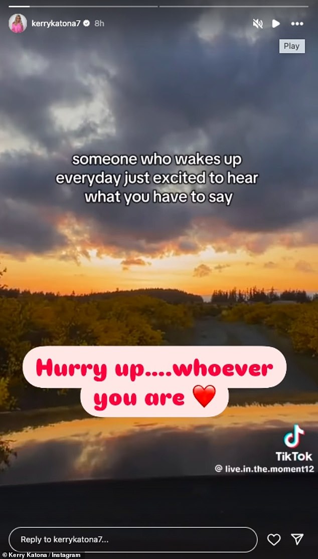 Dolazi nakon što je Kerry podijelio iskren post o pronalaženju ljubavi prije nego što je ostala na svom slavnom mjestu