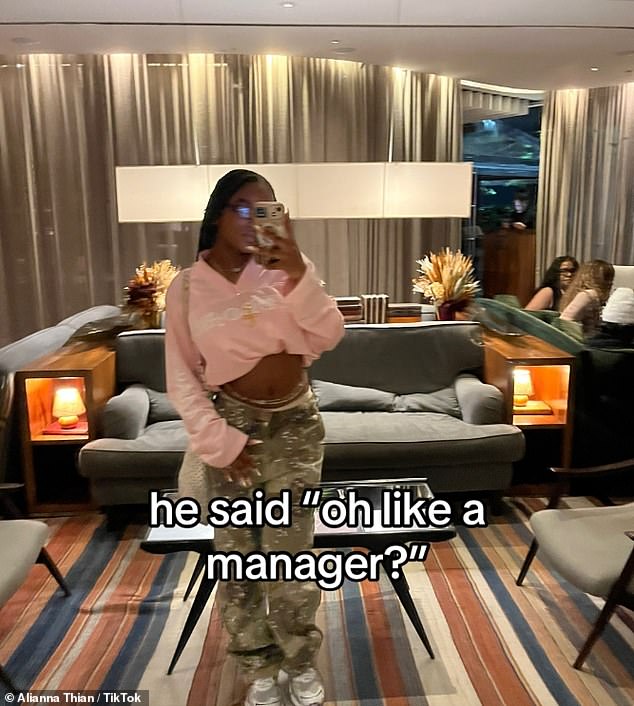 Alianna Thian, Akonova kći, (na slici), mogla se vidjeti kako uzima zrcalni selfie u raskošnom stanu dok je dodala natpis s odgovorom svog hipotetičkog datuma: 'Rekao je "Oh poput menadžera?"'