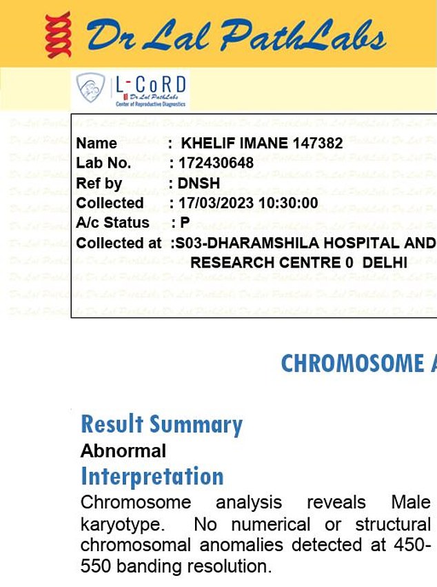 3 Wire Sports Objavio je navodni odlomak testa za prihvatljivost spolova Khelif