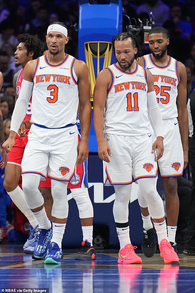 Knicks zvijezde i bivši igrači Villanova (s lijeve strane) Josh Hart, Jalen Brunson i Mikal Bridges