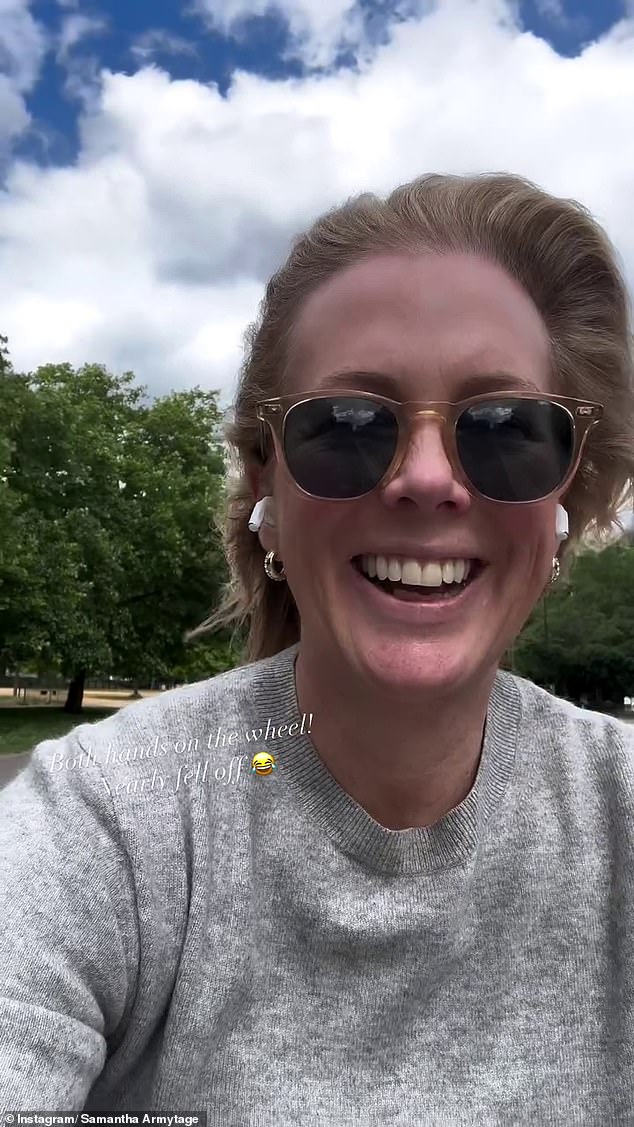 Podijelila je videozapis na Instagramu dok je vozila bicikl kroz park, ali nije nosila kacigu i gotovo je pala
