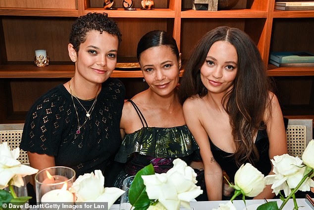 Pored Nico-a, par showbiz dijeli i 24-godišnju kćer, Ripley i devetogodišnji sin, Booker (LR Ripley, Thandiwe i Nico 2024.)