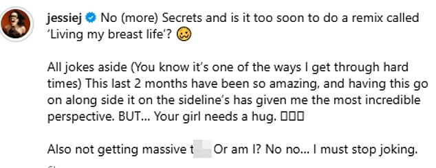 Nastavljajući lagano raspoloženje, napisala je u natpisu: 