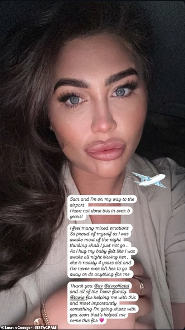 Dolazi samo nekoliko sati nakon što je Lauren podijelila selfie gdje se otvorila zbog svojih strahova zbog letenja prvi put u pet godina