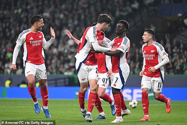 Arteta pointed to injuries as a reason for struggle - Bukayo Saka (second right) and Kai Havertz (second left) missing large chunks of the campaign