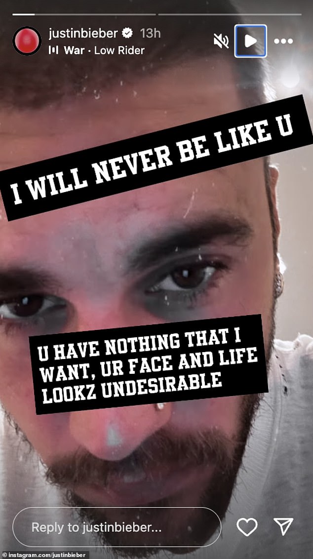 Justin Bieber je ranije u ponedjeljak na Instagram priče prišao selfieju i porukom