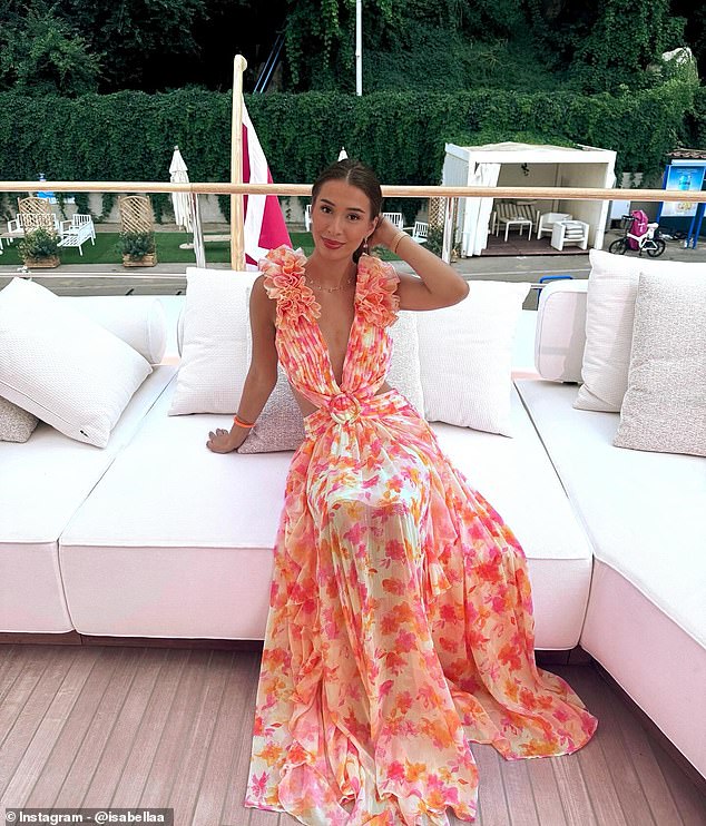 Isabel is cheering on Haaland from afar as she stays at home with the couple's newborn