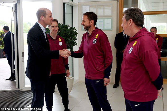 Southgate je za vrijeme njegovog šefa uputio podršku koju je princ William pokazao timu