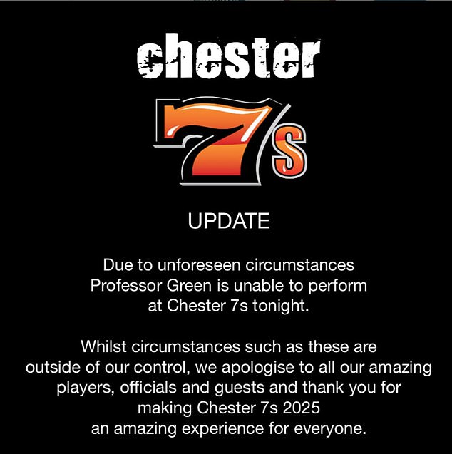 Objavljujući last-minute najavu na društvenim medijima, Chester 7S rekao je da je sve do