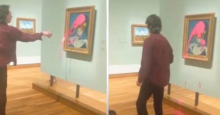 Aktivist za klimatske promjene baca ružičastu boju na Picasso slikar | Vijesti