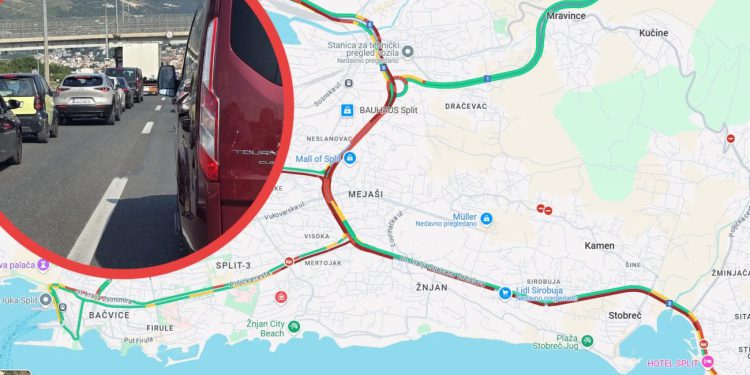 BESKRAJNA KOLONA PARALIZIRALA GRAD: Split blokiran, vozači očajni! Dogodile su se dvije nesreće