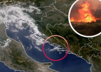 Dim s dalmatinskih požarišta vidljiv iz svemira, ovako ga vide meteorološki sateliti