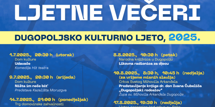 Dugopolje spremno za bogato kulturno ljeto: Kreću Podmosorske ljetne večeri