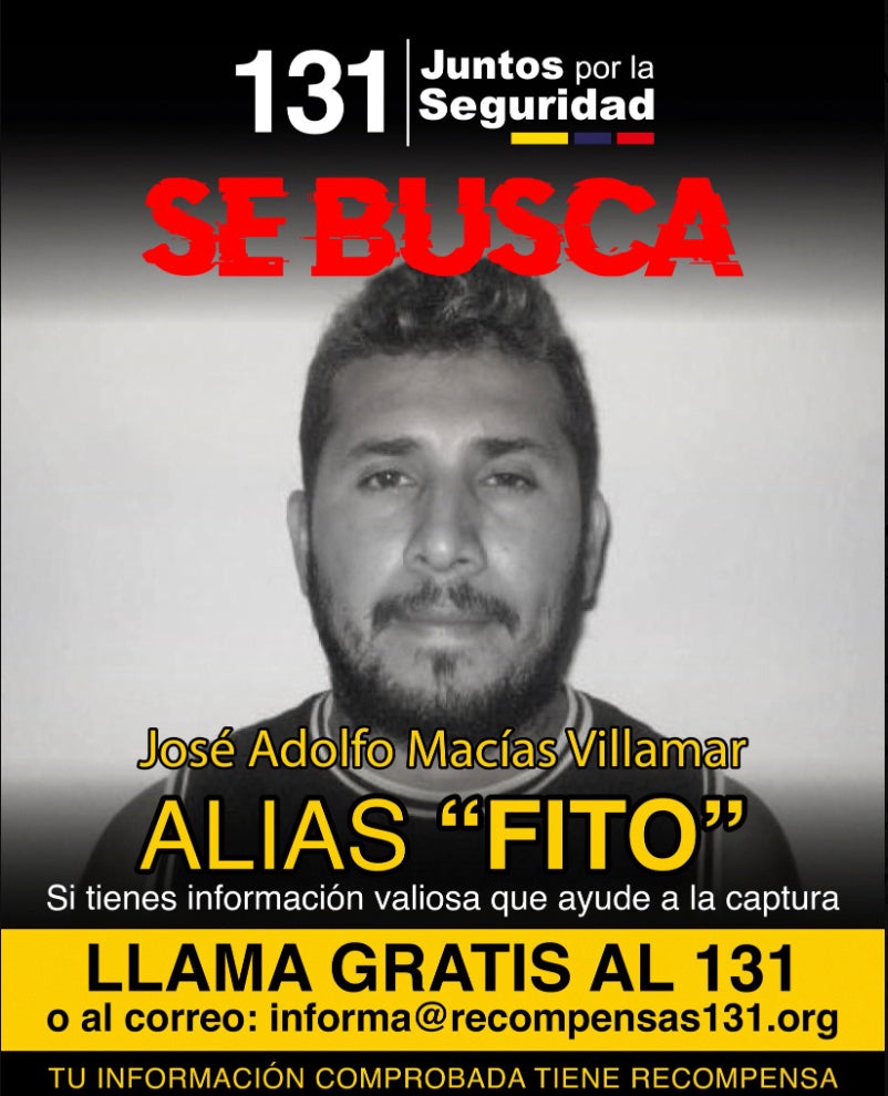 Postar prikazuje Adolfo Macías, alias Fito, vođa bande Los Choneros