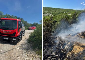 FOTO Požar na Podveležju uspješno lokaliziran