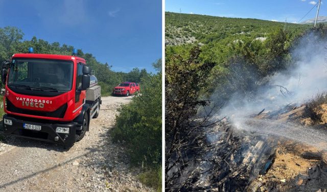 FOTO Požar na Podveležju uspješno lokaliziran