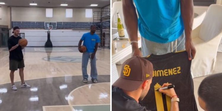 Gimenez-Butler, SFIDA "Kalcio-basket". A sveci mu daju majicu