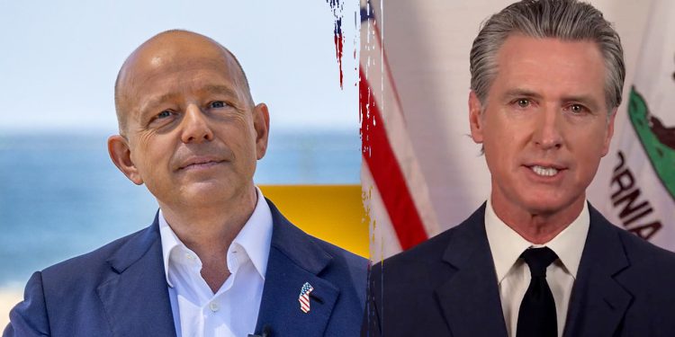 Kalifornija kandidat za guvernera eksplodira Newsom dok hoda kroz nerede nakon toga