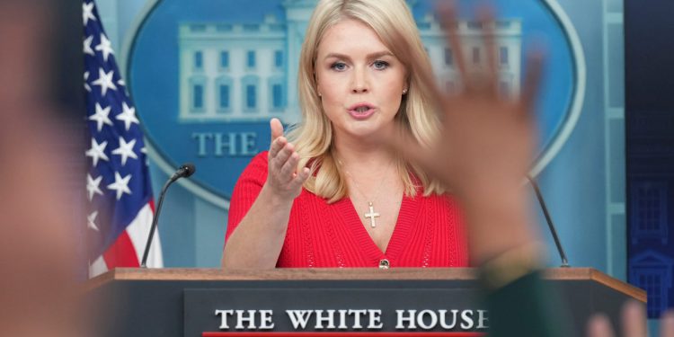 Karoline Levitt jače religioznu ogrlicu nakon brutalne šale Jon Stewarta: ‘Neka vrsta čudnog križa Pinocchio’