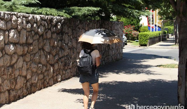 Mostar ide na 41 stupanj, izdano narančasto upozorenje