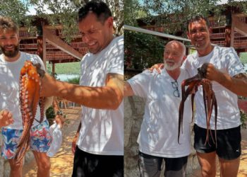 Odmor na jugu naših nogometaša: Dejan Lovren i Duje Ćaleta Car posjetili poznati restoran u Kobašu