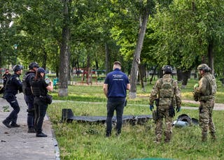 Masivan komad krhotina dronova ruskih snaga pokrenut u noćenju viđen u Harkivu