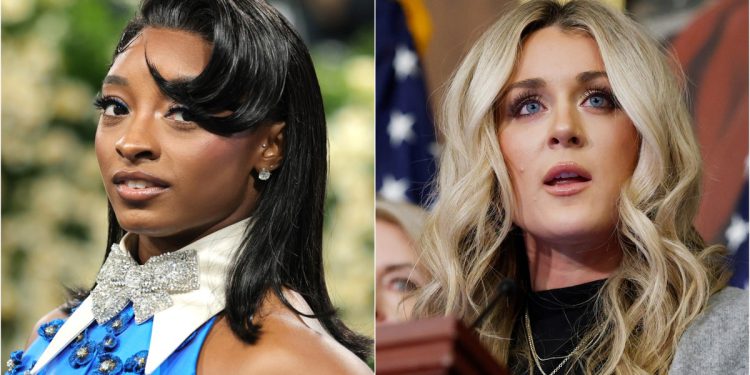 Simone Biles eksplodira ‘uistinu bolesno’ Riley Gaines zbog komentara na juniorskog trans -a sportaša