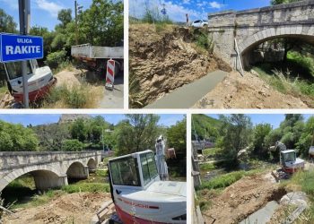 Stanovnici ove ulice konačno ne moraju strahovati da će s autima propasti u rijeku. Krenula sanacija zida Ulice Rakite