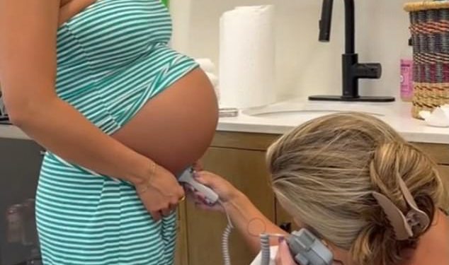 Tajni život Mormon Wives ‘Jen Affleck ulazi u porođaj s trećim djetetom dok obavlja nokte