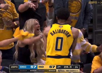 Tyrese Haliburton slavi sa zadivljujućom djevojkom i tatom nakon NBA finala za finale za Pacers