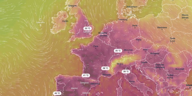 Ubojica toplotni val pogađa Europu jer temperature postaju porasle iznad 40 ° C u prazničnim žarištima