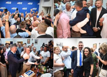 Veliko slavlje u HDZ-u: Zapjevalo se uz harmoniku, zagrljaji ‘padaju’ na sve strane (FOTO)
