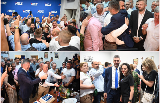 Veliko slavlje u HDZ-u: Zapjevalo se uz harmoniku, zagrljaji ‘padaju’ na sve strane (FOTO)