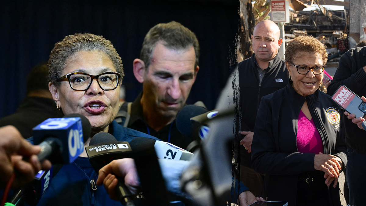 Karen Bass razgovara s novinarima