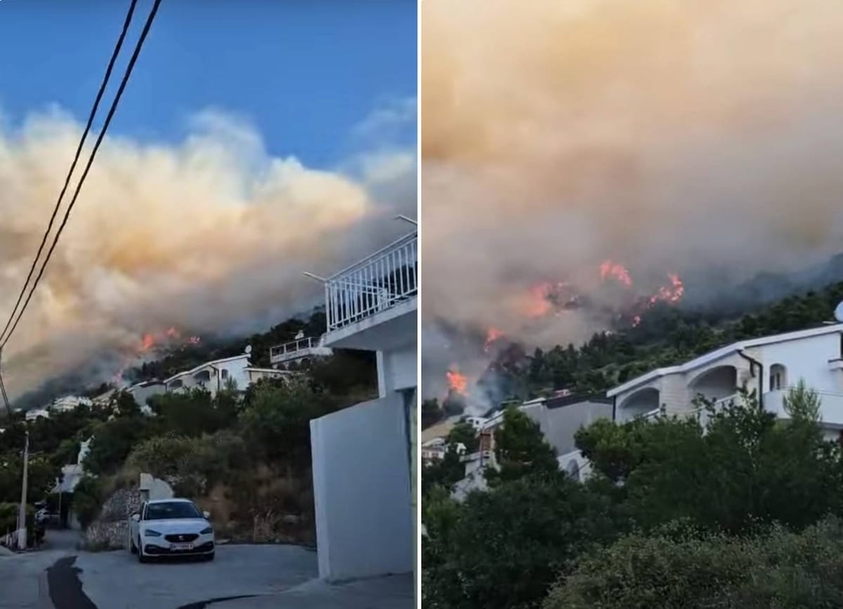 VIDEO Drama između Makarske i Omiša - Izbio novi požar, 250 vatrogasaca na terenu!