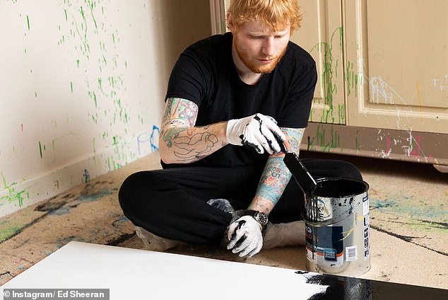 Sheeran je rekao da ga je ohrabrio da nastavi mogućnost puštanja vlastite zbirke umjetničkih djela britanskog slikara Damien Hirst