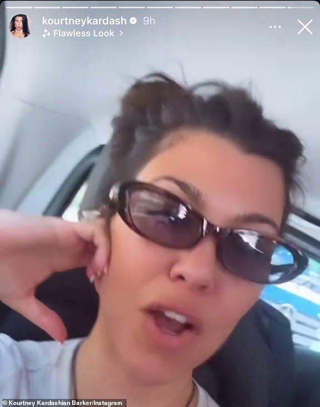Brzo shvativši svoju pogrešku, Kourtney - sada u sunčanim naočalama - snimila je drugi video: 'U redu, ups, završava 11. srpnja, a ne 11. kolovoza. To bi bio najduži premijerni dan ikad